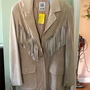 “Together” Vintage Fringe Lamb Suede Jacket NWT size 12